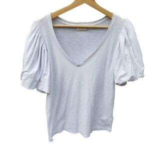 Nation LTD heather balloon sleeve white tee - size M